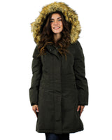 BELLE ÉPOQUE Long Single-Breasted Coat - Olive