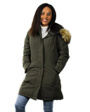 BELLE ÉPOQUE Long Single-Breasted Coat - Olive