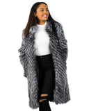 VULPES Long Striped Fox Fur Overcoat